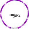 Collar perro led zebra violeta/rosa