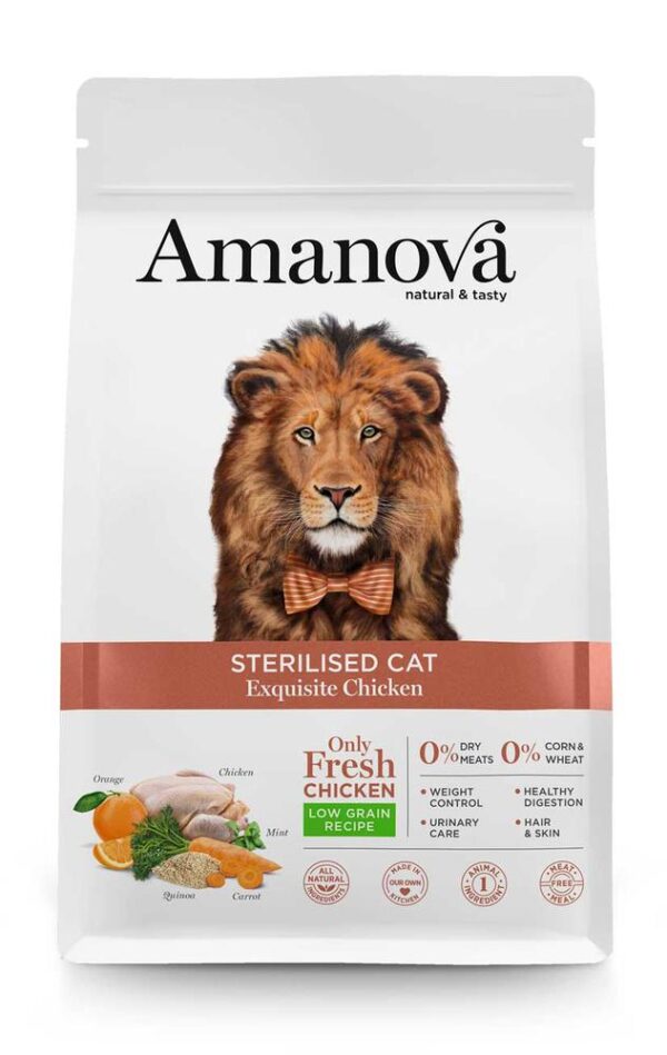 Amanova esterilised cat chicken y quinoa 1 5k