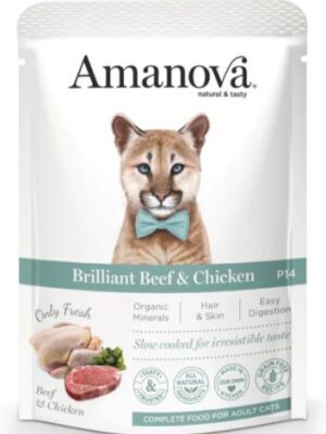 Amanova humedo gato brilliant beef & chicken 85 gr