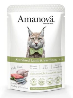 Amanova humedo gato steriliz  lamb & sardines 85gr