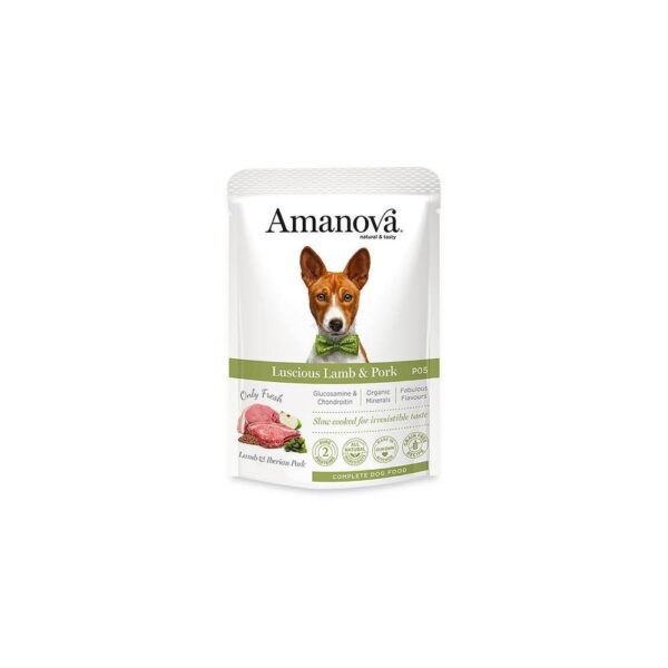 Amanova humedo perro cordero y cerdo 100gr