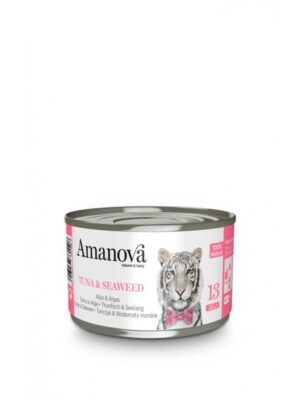 Amanova wet gato atún y algas en gelatina 70gr