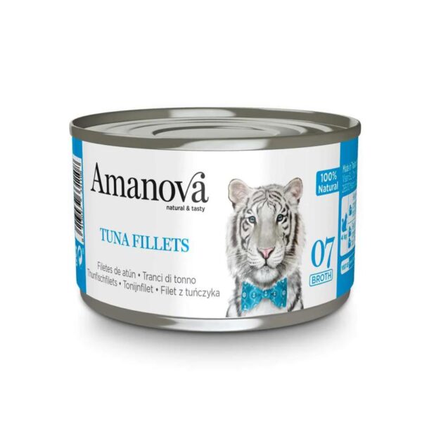 Amanova wet gato filetes de atún en caldo 70gr