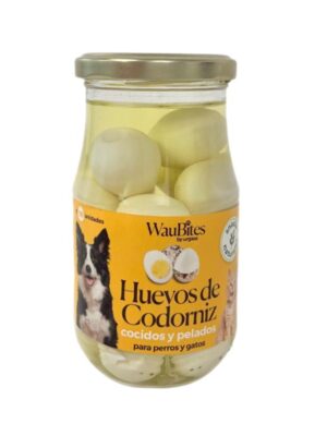 Huevos codorniz cocidos  gato/perro ~18uds 160gr