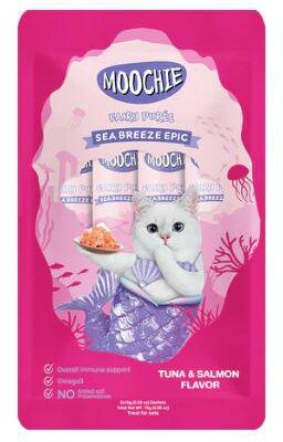 Moochie cat snack monodosis atun y salmon 5x15g