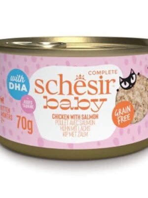 Schesir cat baby filetes pollo salmón lata 70gr