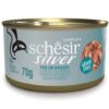 Schesir silver cat senior atun y caballa lata 70gr
