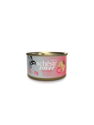 Schesir silver cat senior pollo y pato lata 70gr