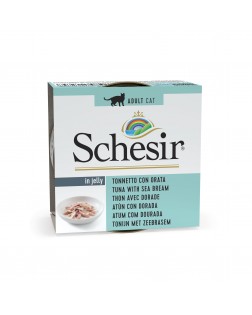 Schesir cat atún y dorada en gelatina lata 85gr