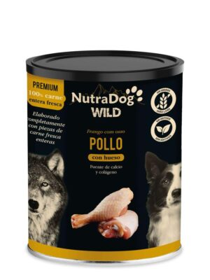 NaturaDog WILD premium pollo con hueso lata 400g