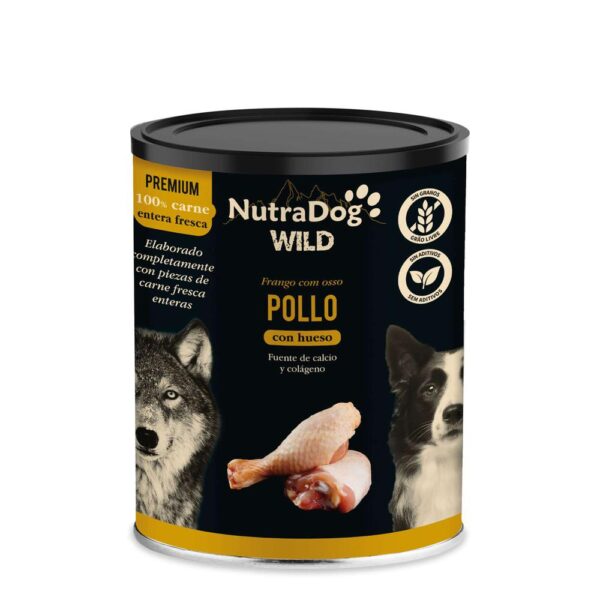 NaturaDog WILD premium pollo con hueso lata 400g