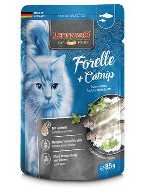Leonardo menú trucha y menta de gatos 85gr