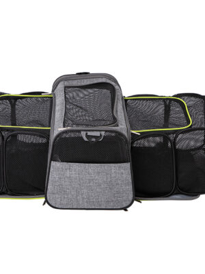 Transportin HK gris y verde 49x28x28cm