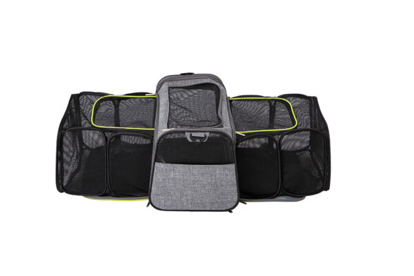 Transportin HK gris y verde 49x28x28cm