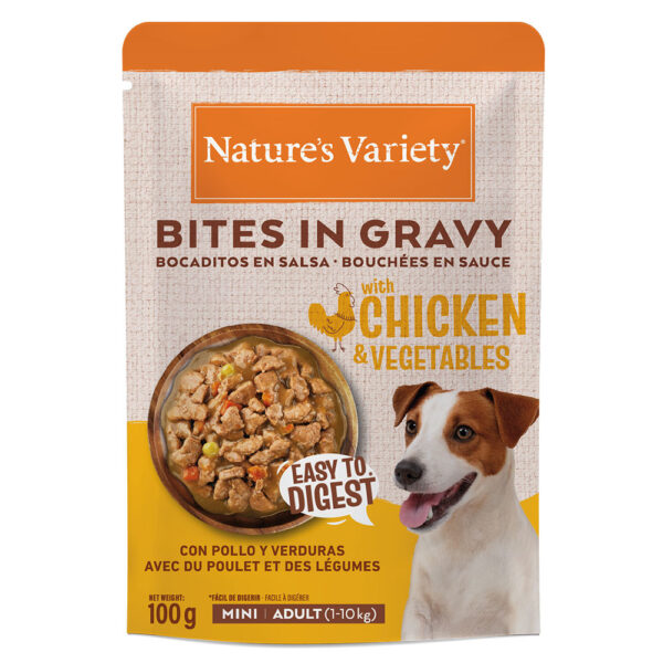 Natures Variety minidog Bites in gravy pollo 100g