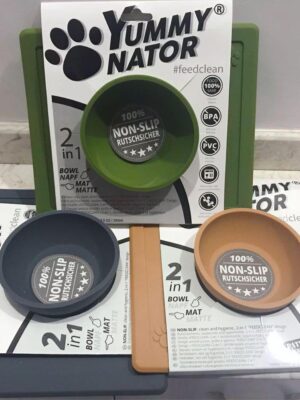 Yummynator comedero con alfombrilla Verde talla S